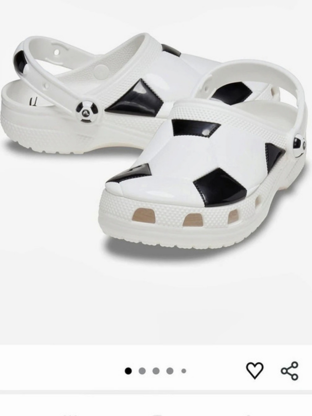Crocs Kids' Classic Soccer Ball Clog White & Black Size 11